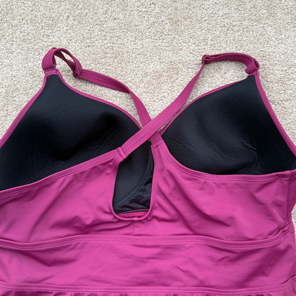 NWOT Torrid Wire Free Crossback Racerback Raspberry Pink Tankini Top Size 2 DD/F - Picture 6 of 8